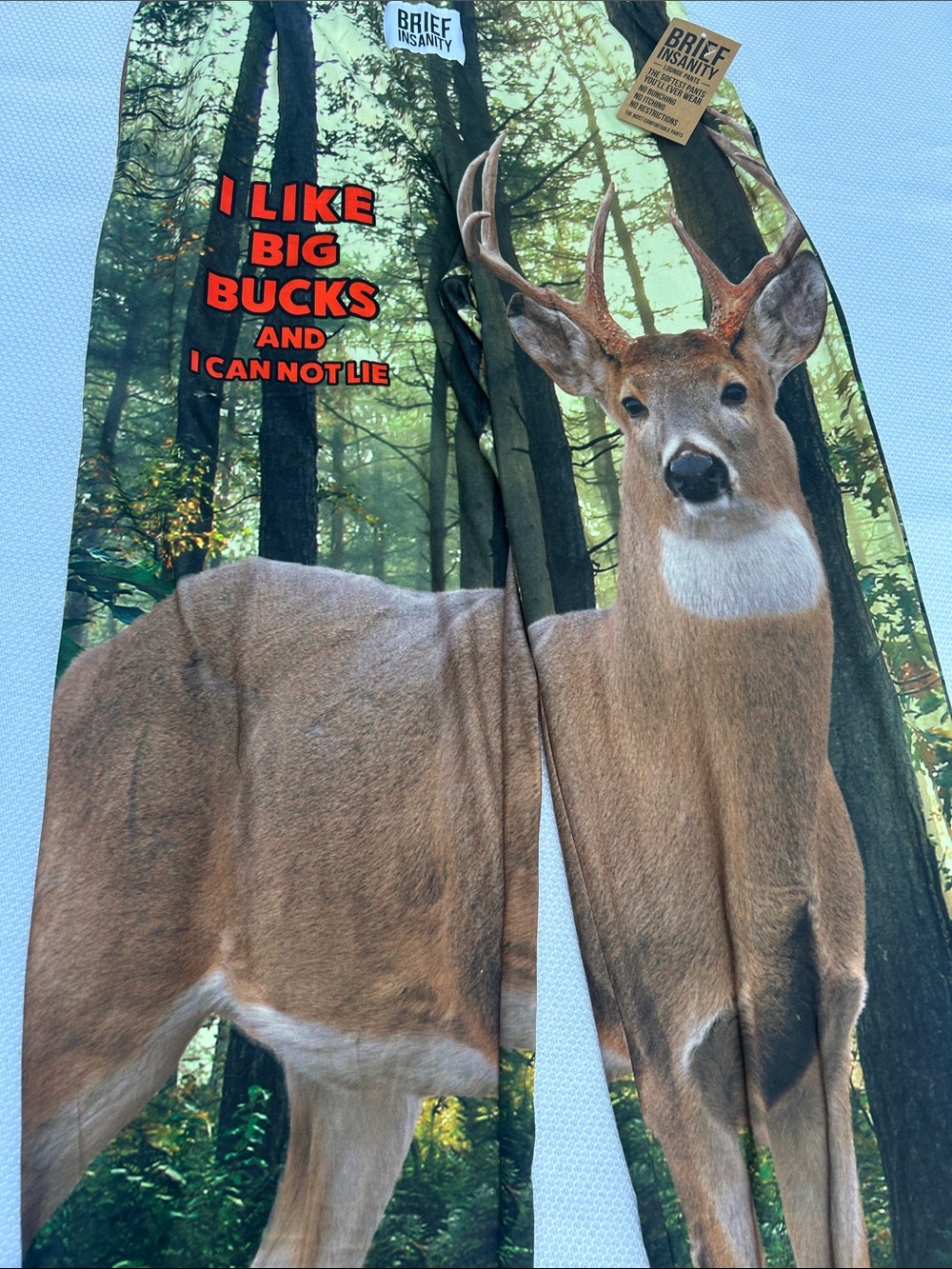 Brief Insanity Men’s Brown - Deer Print - Green Forest Graphic